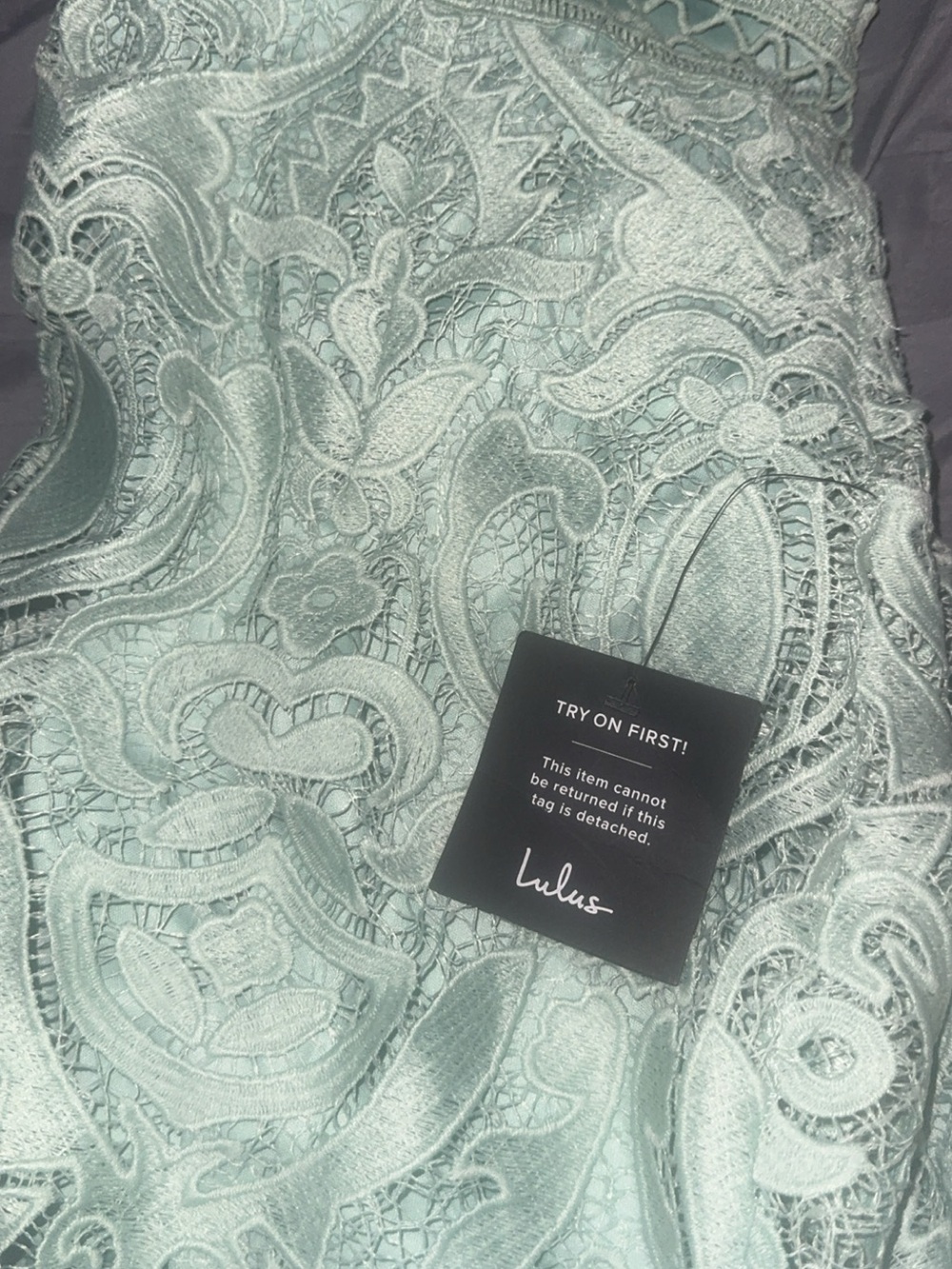 Lulu's Sage Green Lace High Low Midi Dress - Picture 3 of 7